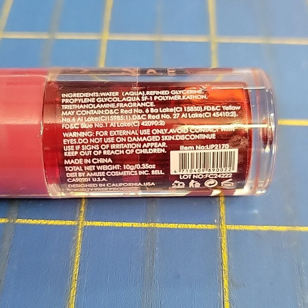 Amuse Luscious Lip Tint Weightless Water New Sealed Tube - Cherry